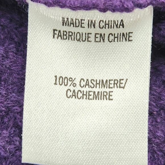 Theory Beata 100% Cashmere Sweater Size Small Purple Cowlneck 3/4 Sleeve Chunky - Picture 8 of 9